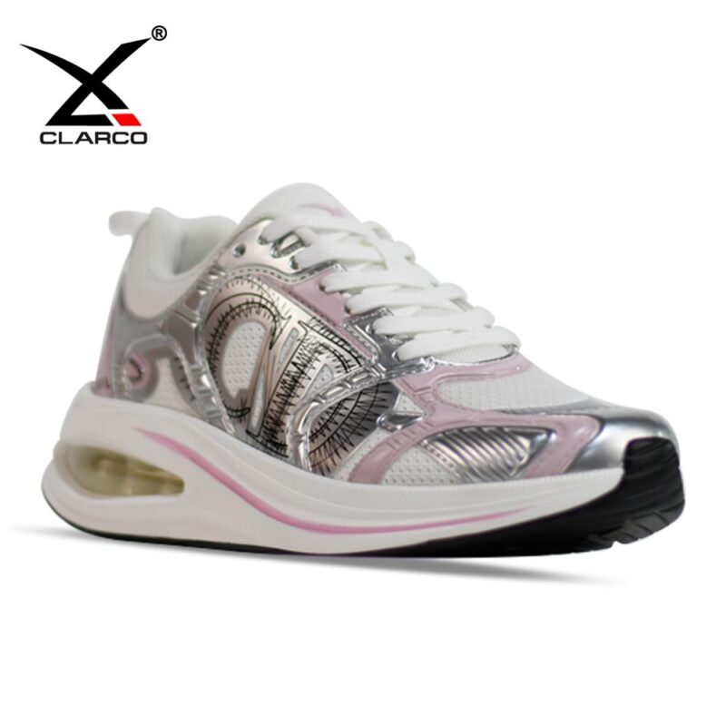 Women's Retro Chunky Sneakers Reflective Leather Upper Mesh Panels Air Cushion CL32219