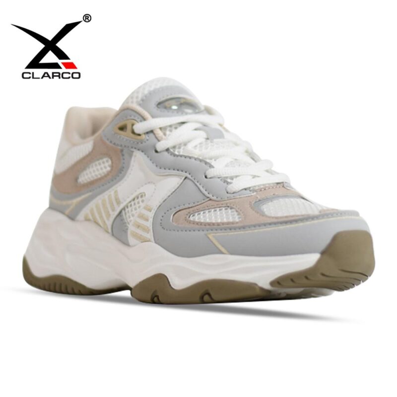Trendsetting Platform Sneakers for Women with Dual-Texture Upper CL32517